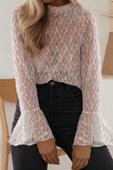 Lace Bell Sleeve Top-Tops-Krush Kandy, Women's Online Fashion Boutique Located in Phoenix, Arizona (Scottsdale Area)
