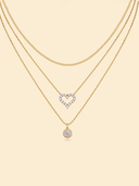Sterling Silver Moissanite Heart Minimalist Multi Strand Necklace-Necklaces-Krush Kandy, Women's Online Fashion Boutique Located in Phoenix, Arizona (Scottsdale Area)