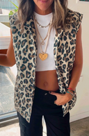Leopard Open Front Jacket Vest-Vests-Krush Kandy, Women's Online Fashion Boutique Located in Phoenix, Arizona (Scottsdale Area)