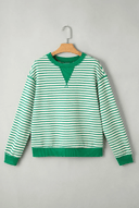 Striped Exposed Seam Patchwork Loose Pullover Top-top-Krush Kandy, Women's Online Fashion Boutique Located in Phoenix, Arizona (Scottsdale Area)