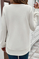 Rounded Hem Waffle Long Sleeve Top-Long Sleeve Tops-Krush Kandy, Women's Online Fashion Boutique Located in Phoenix, Arizona (Scottsdale Area)