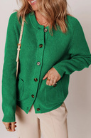 Chunky Buttoned Front Round Neck Cardigan Sweater-Cardigan-Krush Kandy, Women's Online Fashion Boutique Located in Phoenix, Arizona (Scottsdale Area)