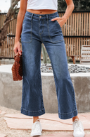 Cropped High Rise Wide Leg Jeans-Jeans-Krush Kandy, Women's Online Fashion Boutique Located in Phoenix, Arizona (Scottsdale Area)