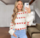 Red Heart Valentine Long Sleeve Knit Sweate r-Sweater-Krush Kandy, Women's Online Fashion Boutique Located in Phoenix, Arizona (Scottsdale Area)