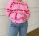 Red Heart Valentine Long Sleeve Knit Sweate r-Sweater-Krush Kandy, Women's Online Fashion Boutique Located in Phoenix, Arizona (Scottsdale Area)