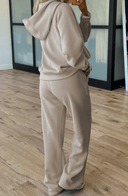 Half Zip Thumbhole Sleeve Hoodie Active Pants 2pcs Outfit