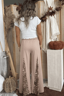 Mineral Wash Leopard Patchwork Wide Leg Pants