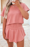 Perfect Pair 2pcs Cropped Tee and Ruffle High Waist Skort Set