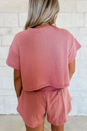 Perfect Pair 2pcs Cropped Tee and Ruffle High Waist Skort Set
