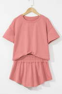 Perfect Pair 2pcs Cropped Tee and Ruffle High Waist Skort Set