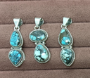 Turquoise Double Stone Drop Pendant Necklace Charm