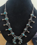 Turquoise Squash Blossom Statement Necklace