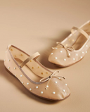 Pearl Mesh Mary Jane Flats