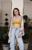 Blooming Anemone Embroidered Kimono