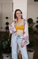 Blooming Anemone Embroidered Kimono
