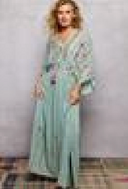 POL Seafoam Glimmer Embroidered Maxi Dress