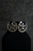 Starry Horseshoe Stone Earrings-Stud Earrings-Rae Collective, Women's Online Fashion Boutique Located in Phoenix, Arizona (Scottsdale Area)