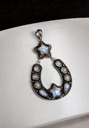 Starry Night Horseshoe Stone Pendant-Pendant Necklaces-Rae Collective, Women's Online Fashion Boutique Located in Phoenix, Arizona (Scottsdale Area)