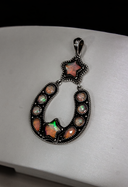 Starry Night Horseshoe Stone Pendant-Pendant Necklaces-Rae Collective, Women's Online Fashion Boutique Located in Phoenix, Arizona (Scottsdale Area)
