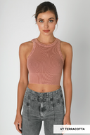 NIKIBIKI Vintage Ribbed High Neck Crop Top-Tanks-Rae Collective, Women's Online Fashion Boutique Located in Phoenix, Arizona (Scottsdale Area)