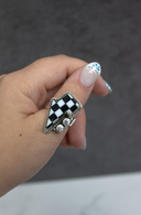 Checkered Stone Lighting Bolt RING-Ring Sizers-Rae Collective, Women's Online Fashion Boutique Located in Phoenix, Arizona (Scottsdale Area)