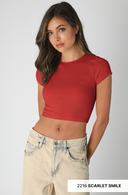 Ribbed Baby Tee-Short Sleeve Tops-Rae Collective, Women's Online Fashion Boutique Located in Phoenix, Arizona (Scottsdale Area)