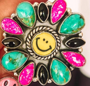 Happy Days Smiley Checkered Stone Rings-Cluster Rings-Rae Collective, Women's Online Fashion Boutique Located in Phoenix, Arizona (Scottsdale Area)