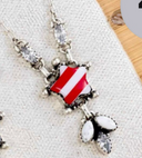 Holiday Howlite Stripe Cluster Necklace-Chain Necklaces-Rae Collective, Women's Online Fashion Boutique Located in Phoenix, Arizona (Scottsdale Area)