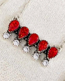 Red Opal & White CZ Necklaces-Chain Necklaces-Krush Kandy, Women's Online Fashion Boutique Located in Phoenix, Arizona (Scottsdale Area)