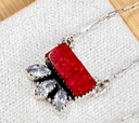 Red Opal & White CZ Necklaces-Chain Necklaces-Rae Collective, Women's Online Fashion Boutique Located in Phoenix, Arizona (Scottsdale Area)