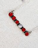 Red Opal & White CZ Necklaces-Chain Necklaces-Rae Collective, Women's Online Fashion Boutique Located in Phoenix, Arizona (Scottsdale Area)