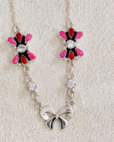 One Of A Kind Opal & Bow Necklaces-Chain Necklaces-Rae Collective, Women's Online Fashion Boutique Located in Phoenix, Arizona (Scottsdale Area)