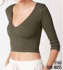 Niki Biki Right Decision V Neck Crop Top | (4 colors!)-Long Sleeve Tops-Rae Collective, Women's Online Fashion Boutique Located in Phoenix, Arizona (Scottsdale Area)