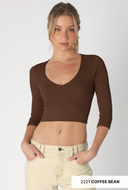 Niki Biki Right Decision V Neck Crop Top | (4 colors!)-Long Sleeve Tops-Rae Collective, Women's Online Fashion Boutique Located in Phoenix, Arizona (Scottsdale Area)