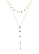 Double Layer Chain Tassel Lariat Necklace-Necklaces-Krush Kandy, Women's Online Fashion Boutique Located in Phoenix, Arizona (Scottsdale Area)