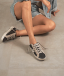 BRADY Black & Silver Star Accented Sneaker-Sneakers-Krush Kandy, Women's Online Fashion Boutique Located in Phoenix, Arizona (Scottsdale Area)