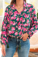 Wildrose Tassel Tie Floral Top-Tops-Krush Kandy, Women's Online Fashion Boutique Located in Phoenix, Arizona (Scottsdale Area)
