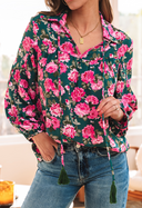 Wildrose Tassel Tie Floral Top-Tops-Rae Collective, Women's Online Fashion Boutique Located in Phoenix, Arizona (Scottsdale Area)