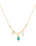 Turquoise Geometric Vintage Necklace-Necklaces-Krush Kandy, Women's Online Fashion Boutique Located in Phoenix, Arizona (Scottsdale Area)
