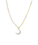 Freshwater Pearl Moon Trend Beaded Necklace-Necklaces-Krush Kandy, Women's Online Fashion Boutique Located in Phoenix, Arizona (Scottsdale Area)