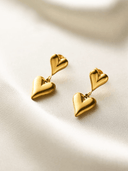 Titanium Steel Minimalist Heart Earring and Necklace Set-Jewelry-Krush Kandy, Women's Online Fashion Boutique Located in Phoenix, Arizona (Scottsdale Area)