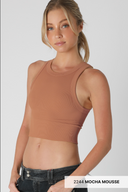 Niki Biki Ribbed High Neck Crop Top-Tanks-Rae Collective, Women's Online Fashion Boutique Located in Phoenix, Arizona (Scottsdale Area)