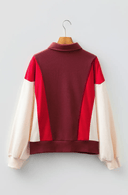 Color Block Patchwork Snap Button Oversize Hoodie-Hoodies-Krush Kandy, Women's Online Fashion Boutique Located in Phoenix, Arizona (Scottsdale Area)