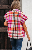 Sherpa Plaid Jacket Vest-Vests-Krush Kandy, Women's Online Fashion Boutique Located in Phoenix, Arizona (Scottsdale Area)