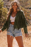 Cropped Fringe Faux Suede Jacket-Jacket-Krush Kandy, Women's Online Fashion Boutique Located in Phoenix, Arizona (Scottsdale Area)