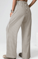 The Stripe Edit Elastic High Waist Pocketed Loose Pants