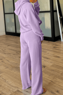 Half Zip Thumbhole Sleeve Hoodie Active Pants 2pcs Outfit