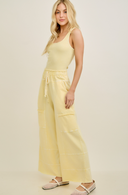 Seaside Breeze Mineral Wash Wide Leg Cropped Pants