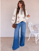 Sequin Candy Canes Contrast Collar Patchwork Loose Sweatshirt
