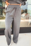 Jet Set Collared V Neck Pullover Sweatshirt Sweatpants Set